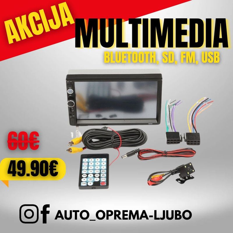Univerzalna multimedija za auto bluetooth sd fm usb