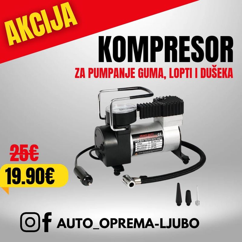 Kompresor za pumpanje guma, lopti i dušeka