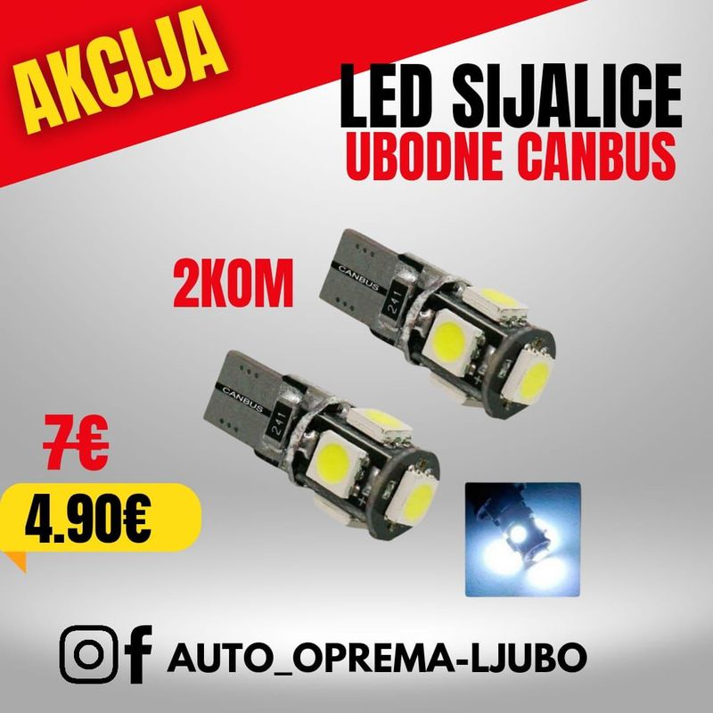Led sijalice ubodne Canbus (2 kom) T10